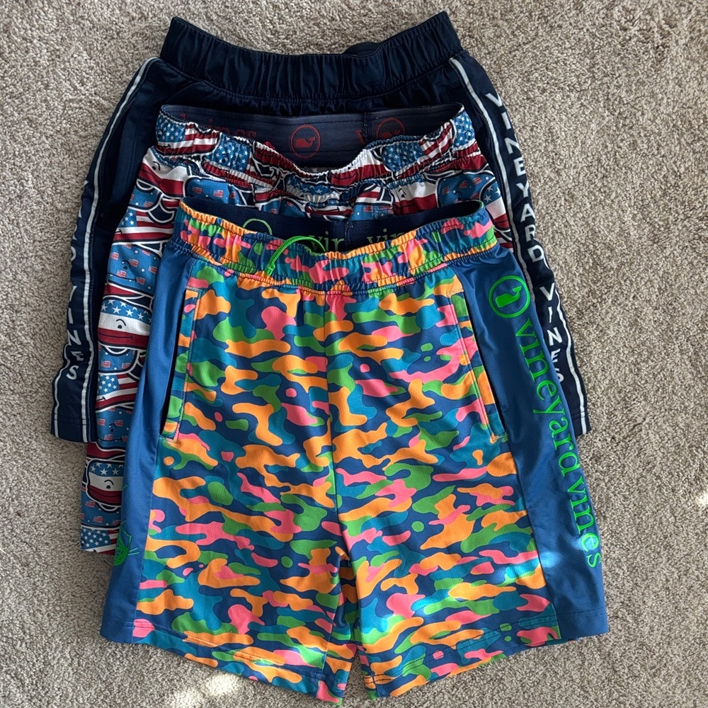 Vineyard Vines Boys' Neon Camo Shorts - Blue, Pink, Orange, Green